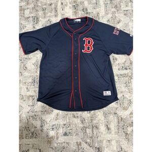 Boston Red Sox MLB TRUE FAN Full Button Men's Baseball Jersey - XL 46 48